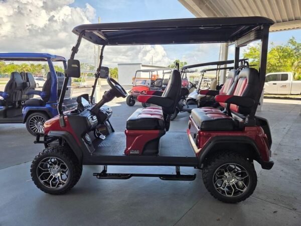 Dashboard of 2025 Evolution D-Max GT4 Red golf cart available in California