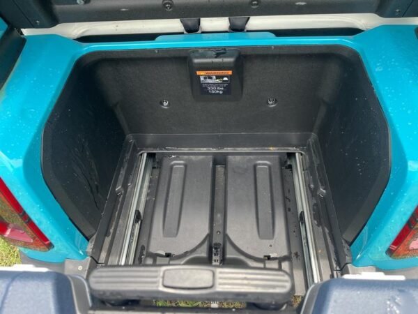 Rear cargo and utility section of 2025 Evolution D-Max GT4 Sky Blue with export and nationwide delivery available