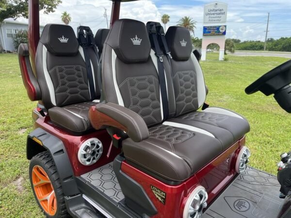 Interior seating layout of red 2025 Evolution D-Max XT4 available in Texas