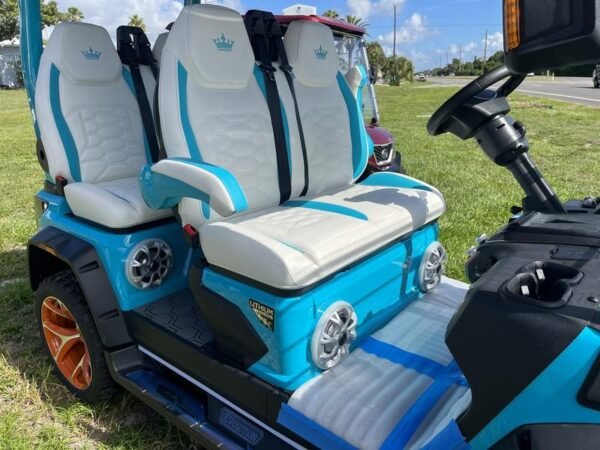 Rear view of 2025 Evolution D-Max XT4 electric golf cart available for sale in South Carolina