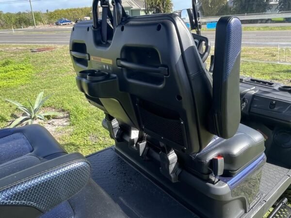 Four-passenger seating of 2025 Evolution D5-Maverick 4 blue golf cart