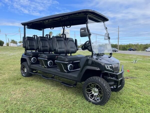 2025 Evolution D5-Maverick 6 Plus Black Golf Cart Front View California