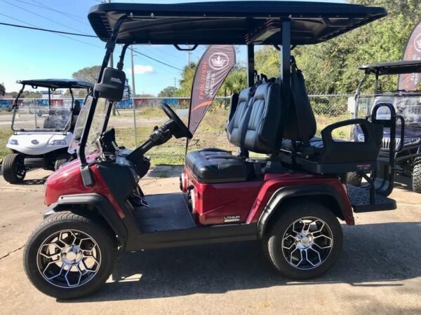 Dashboard of 2025 Evolution D5-Ranger 2+2 Plus Red golf cart available in North Carolina