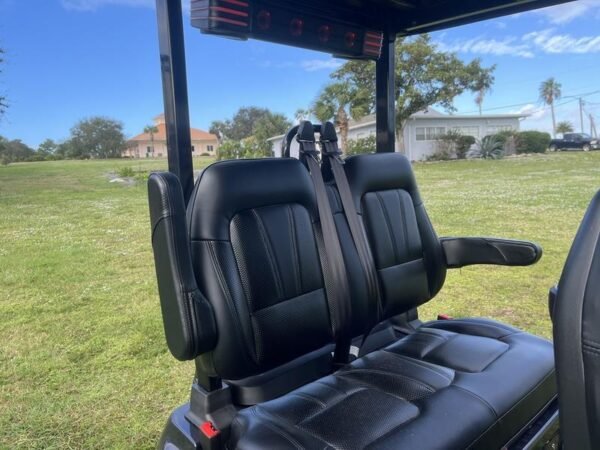 Four-passenger seating of 2025 Evolution D5-Ranger 4 Black golf cart available in Florida with export and nationwide delivery