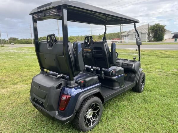 Rear design of 2025 Evolution D5-Ranger 4 Blue golf cart available in Arizona with export delivery