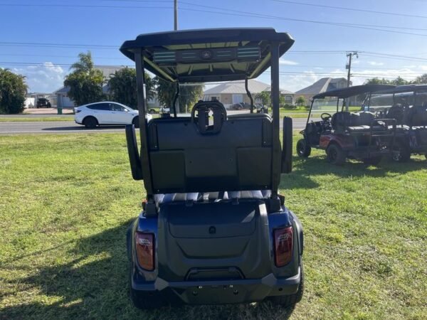 Dashboard of 2025 Evolution D5-Ranger 4 Plus Blue golf cart available in Texas with nationwide delivery and export