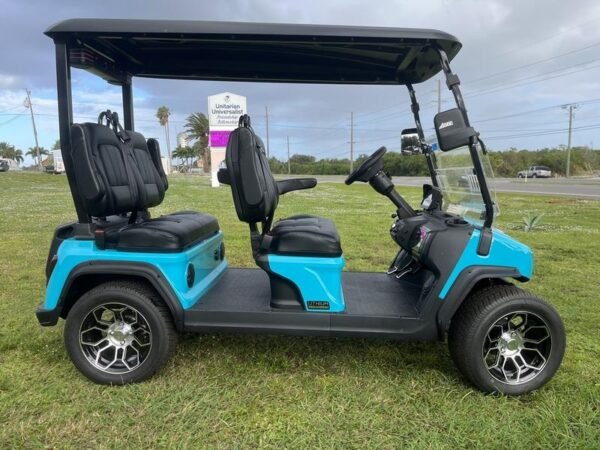 Side profile of 2025 Evolution D5-Ranger 4 Sky Blue available in California with export and nationwide delivery
