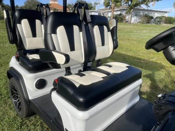 Rear design of 2025 Evolution D5-Ranger 4 White golf cart available in South Carolina with export delivery