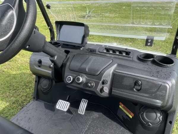 Rear design of 2025 Evolution D5-Ranger 6 White golf cart available in Michigan with export and nationwide delivery