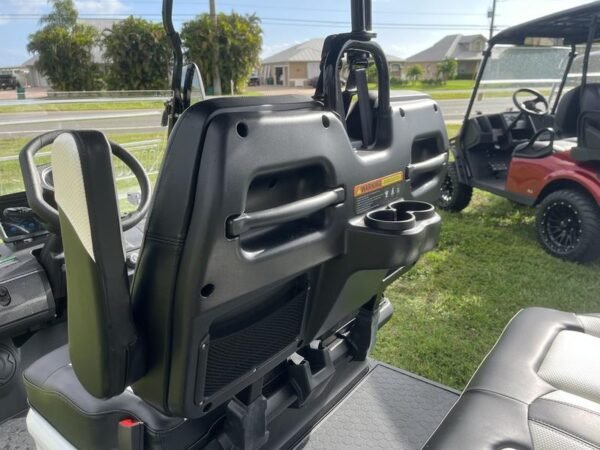 LED soundbar and lighting of 2025 Evolution D5-Ranger 6 White golf cart available in Michigan with export and nationwide delivery