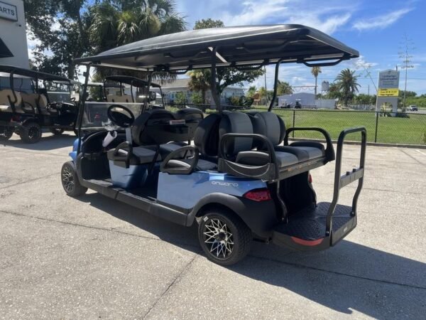 Rear seat and cargo setup on 2025 Club Car Onward 6 Passenger Gas in Charleston South Carolina