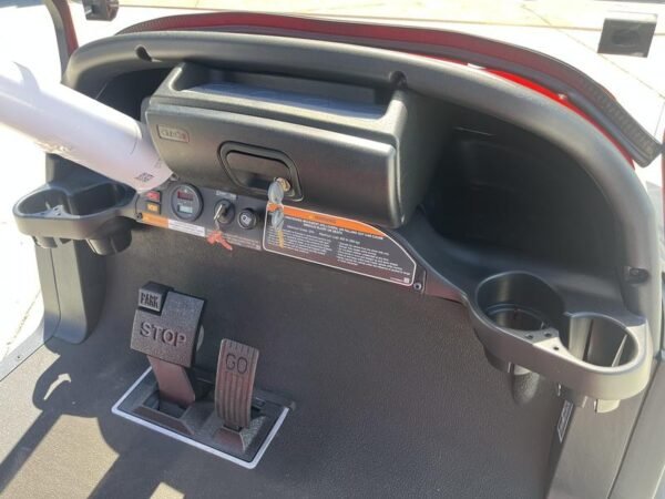 Rear folding seat on 2025 Club Car Onward Lifted 4 Passenger Gas golf cart in Orlando Florida