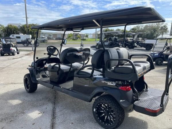 Lifted suspension and rugged tires on 2025 Club Car Onward Lifted 6 Passenger HP Lithium in Charleston South Carolina