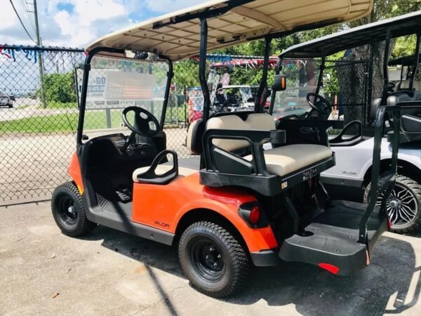 Interior and seats of 2025 E-Z-GO Valor Gas Solar Flare in Jacksonville Florida
