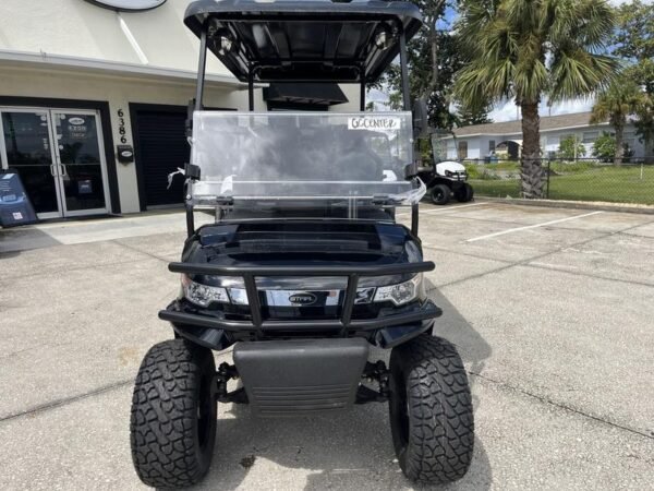 Front view of 2026 Star EV Capella 2+2 Lifted at Sea Pines Resort, Hilton Head Island, South Carolina.
