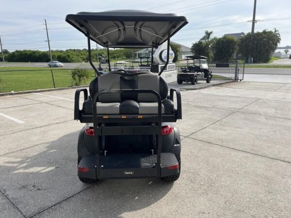 Six-passenger premium seating inside 2026 Club Car Onward Lifted Gas silver Pennsylvania