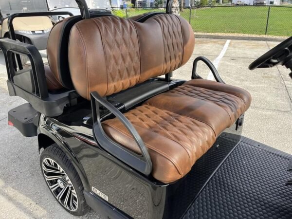 Premium seating of 2026 E-Z-GO Freedom RXV ELiTE Lithium Black in Dallas Texas