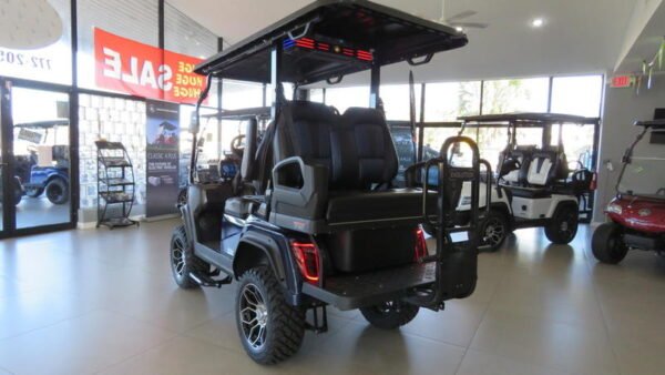 Rear angle of 2025 Evolution Electric Vehicles D5 Maverick 2+2 Plus