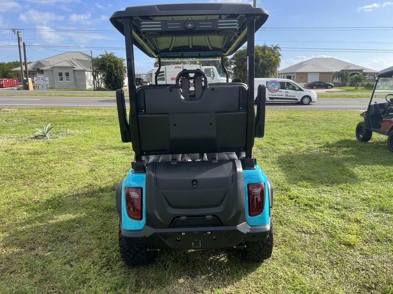 Rear angle of 2025 Evolution D5-Maverick 4 electric golf cart