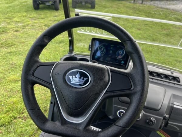 Luxury design of 2025 Evolution D5-Maverick 6 Plus black electric golf cart available in California