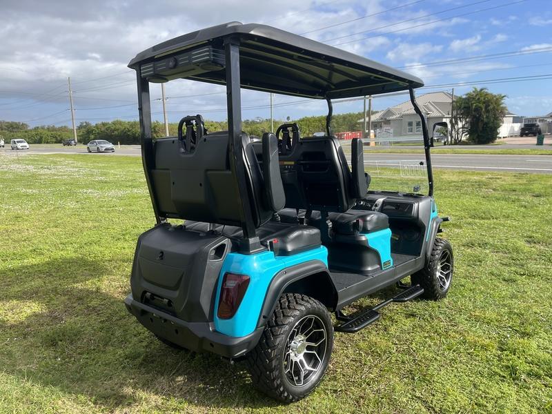 Street-legal 2025 Evolution D5-Maverick 4 golf cart on road