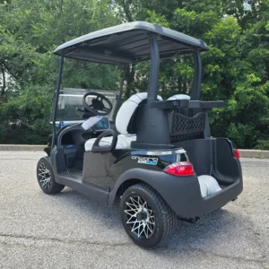 2027 Club Car Onward 2 Passenger in metallic black, rear three-quarter view