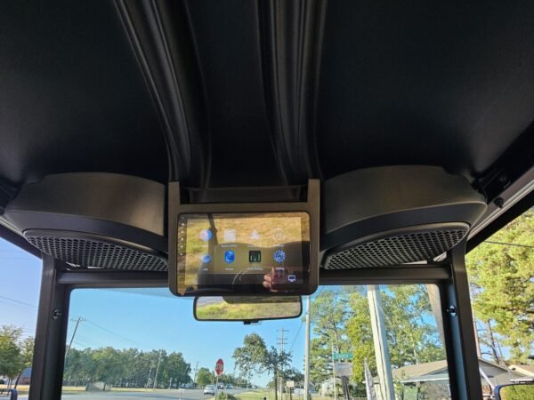 Overhead console under the Club Car Onward 4 Forward roof