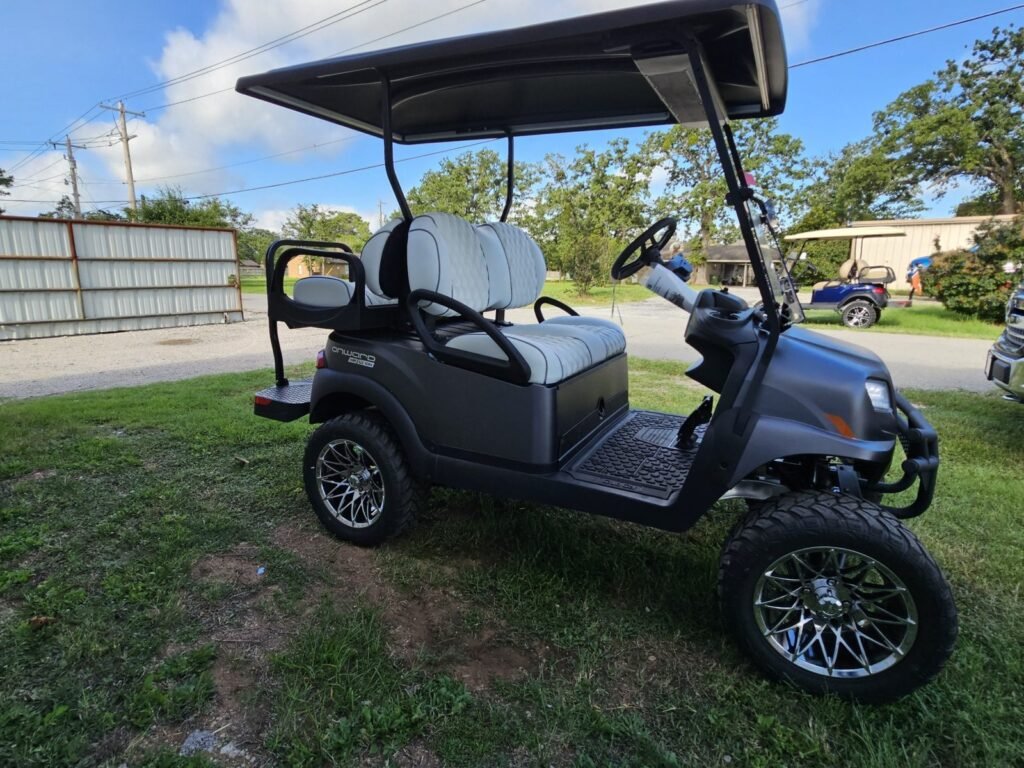 Rear-facing passenger seat on a Club Car Onward Lifted 4 Passenger