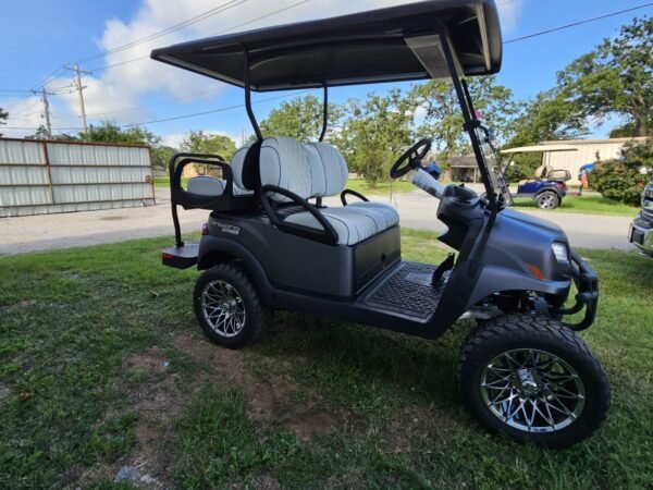 Side view of the gray Club Car Onward Lifted 4 Passenger
