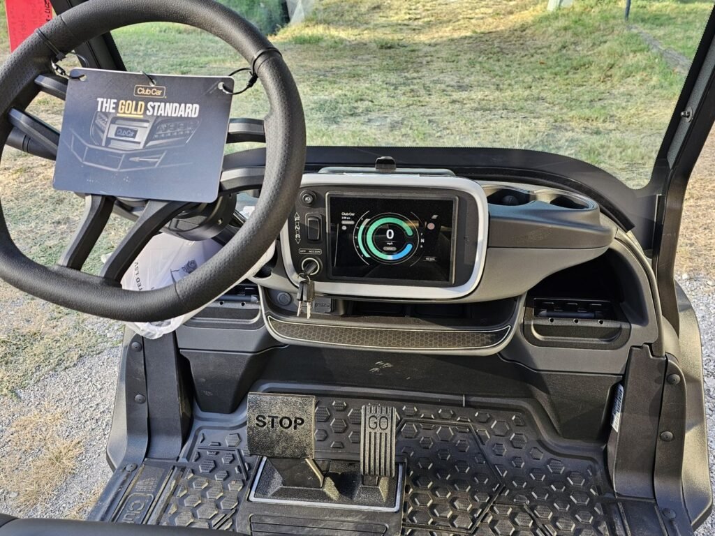 Four forward-facing seats on a Club Car Onward 4 Forward LSV